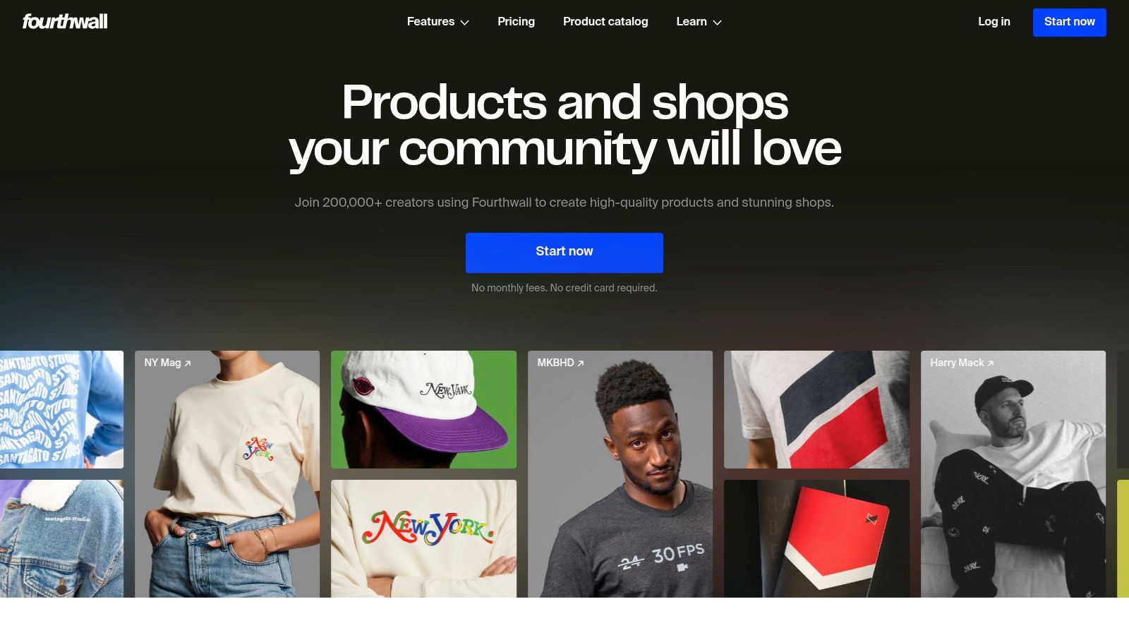 A screenshot of the Fourthwall interface, showing a creator's storefront with merchandise and membership options, highlighting it as a Stan Store alternative.