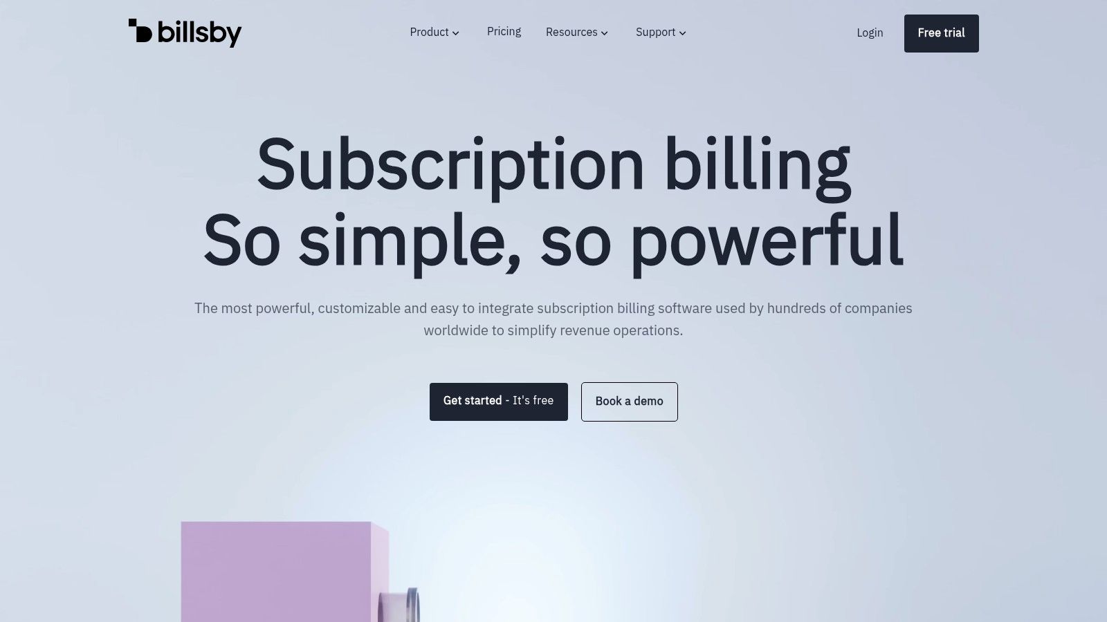 Billsby hero section