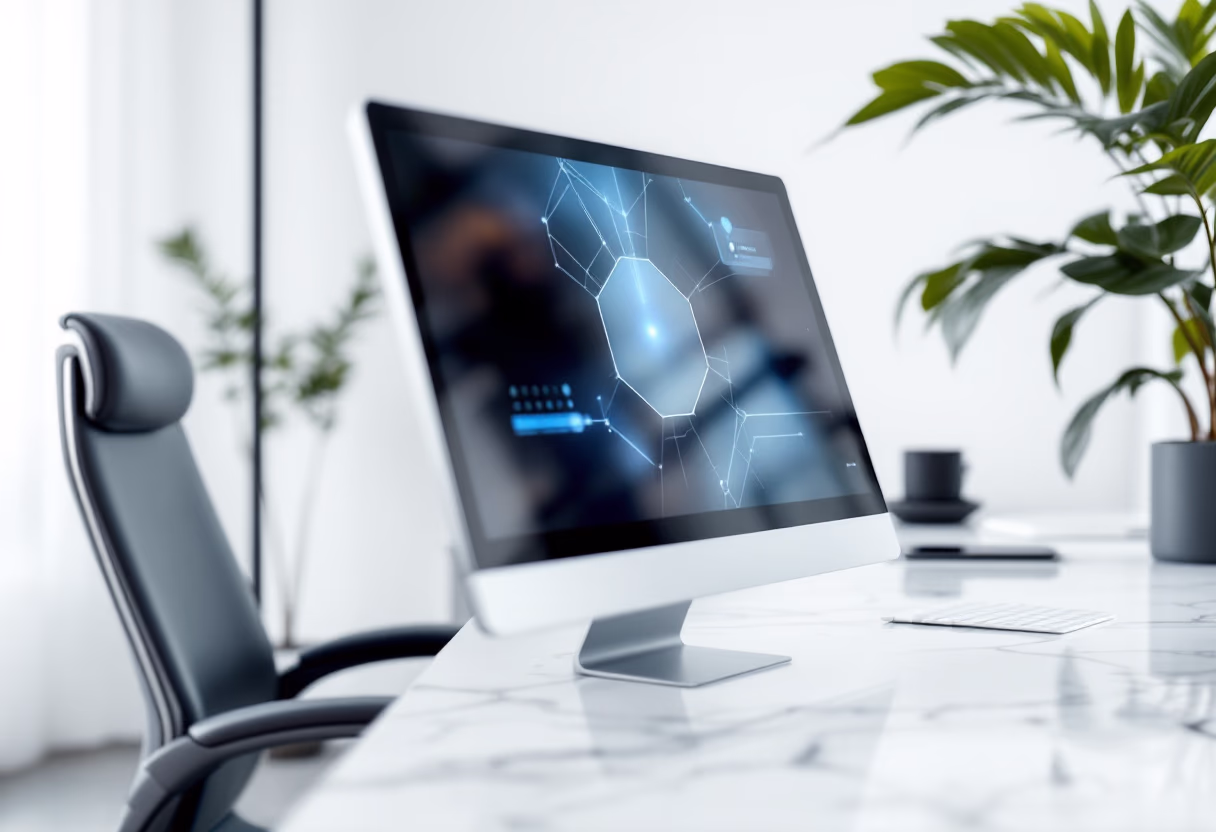 image of office reception desk for a legal tech
