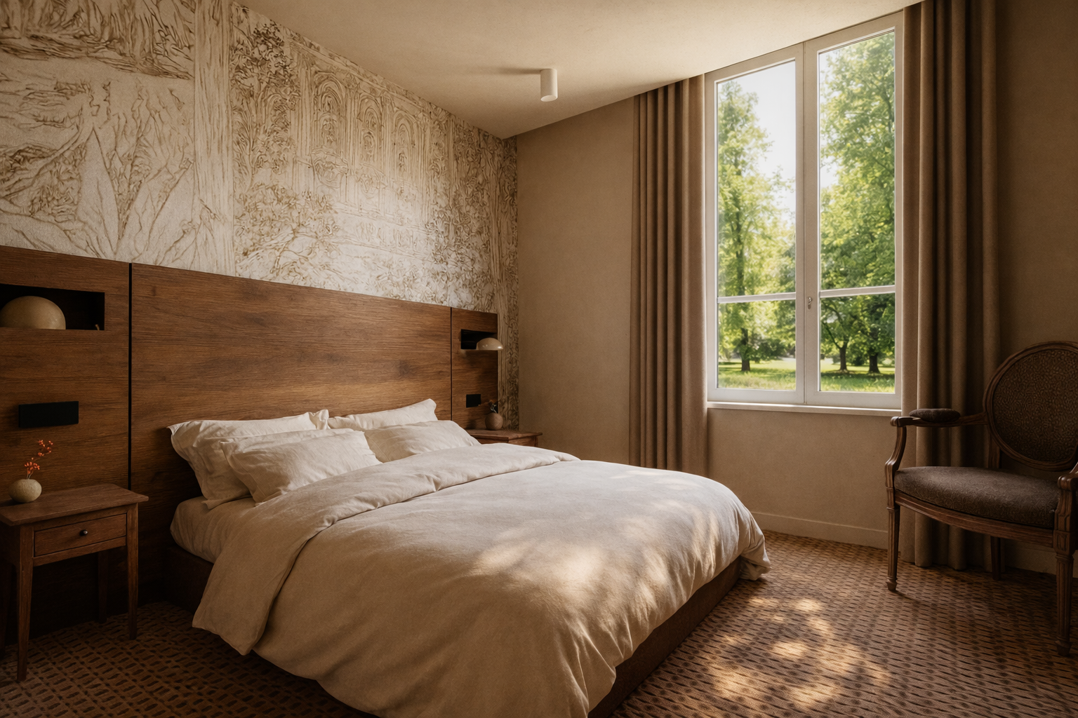 Chambre Supérieure avec vue sur le Parc d’Allevard à l’Hôtel Source du Parc