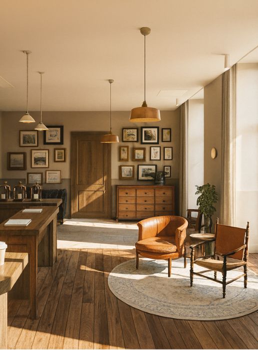 Salon accueillant de l’Hôtel Source du Parc à Allevard