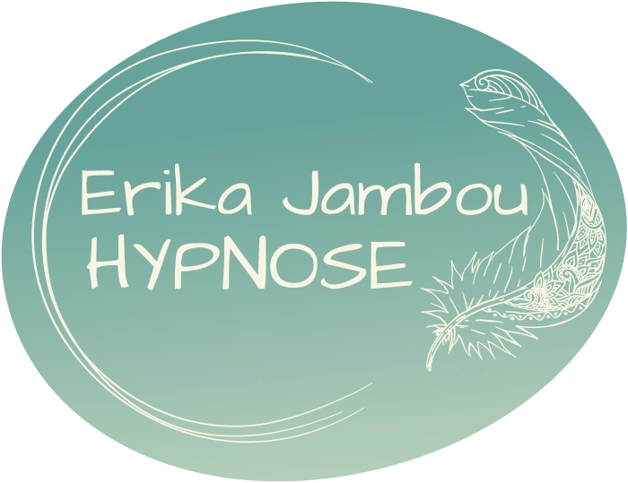 Logo d'Erika Jambou - Hypnose représentant une plume dans un dégradé de vert.