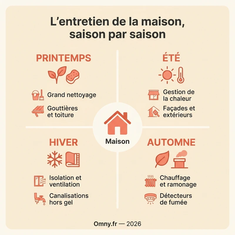 L'entretien de la maison saison par saison : les gestes clés au printemps, été, automne et hiver