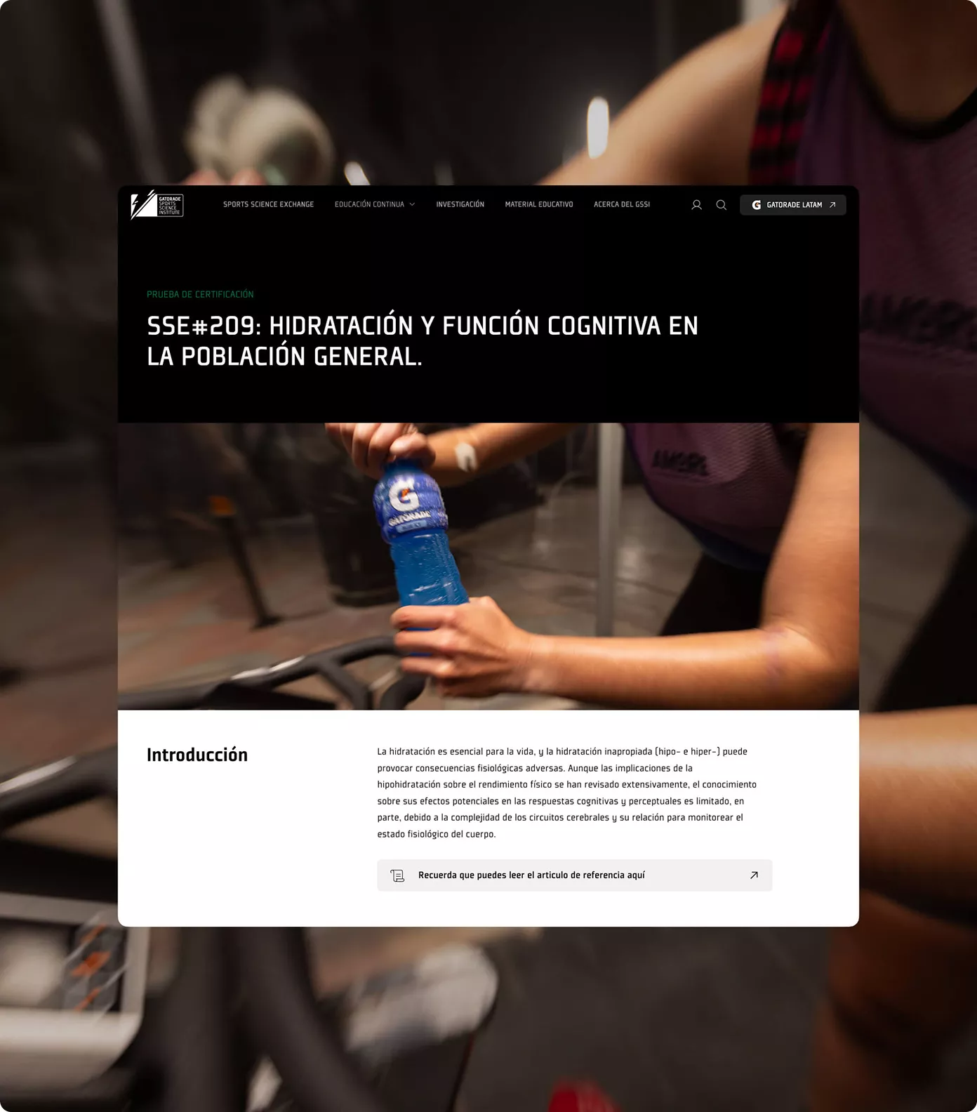 UI on top of an image of the Gatorade project