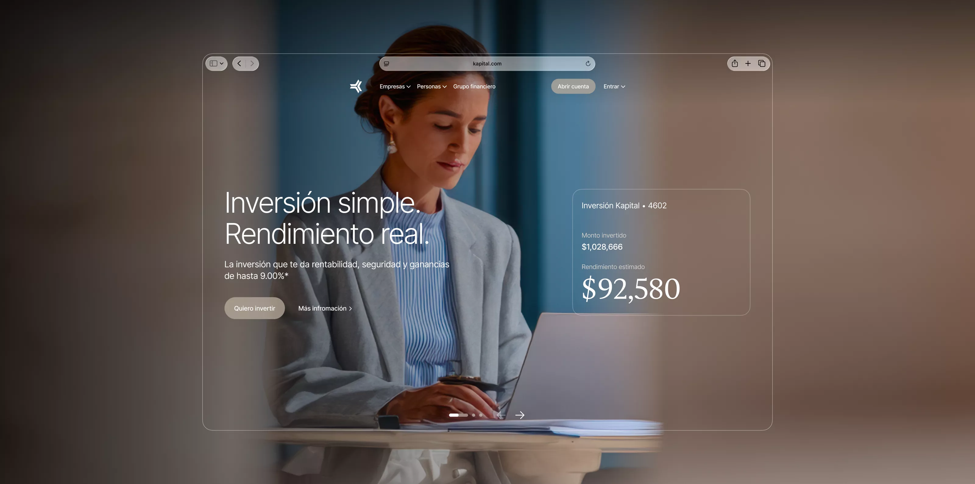 Kapital Bank website for Latin American companies
