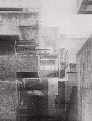 Architecture study: concrete volumes in black and white