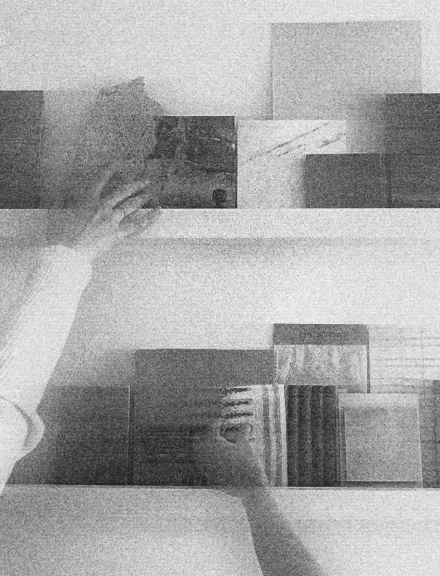 Interior design: hands choosing material samples