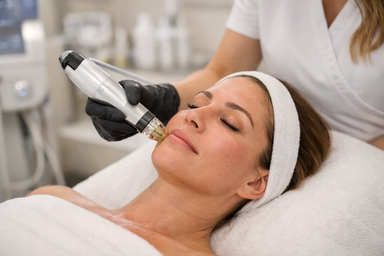 RF microneedling treatment in Las Vegas, Nevada, improving skin texture and firmness