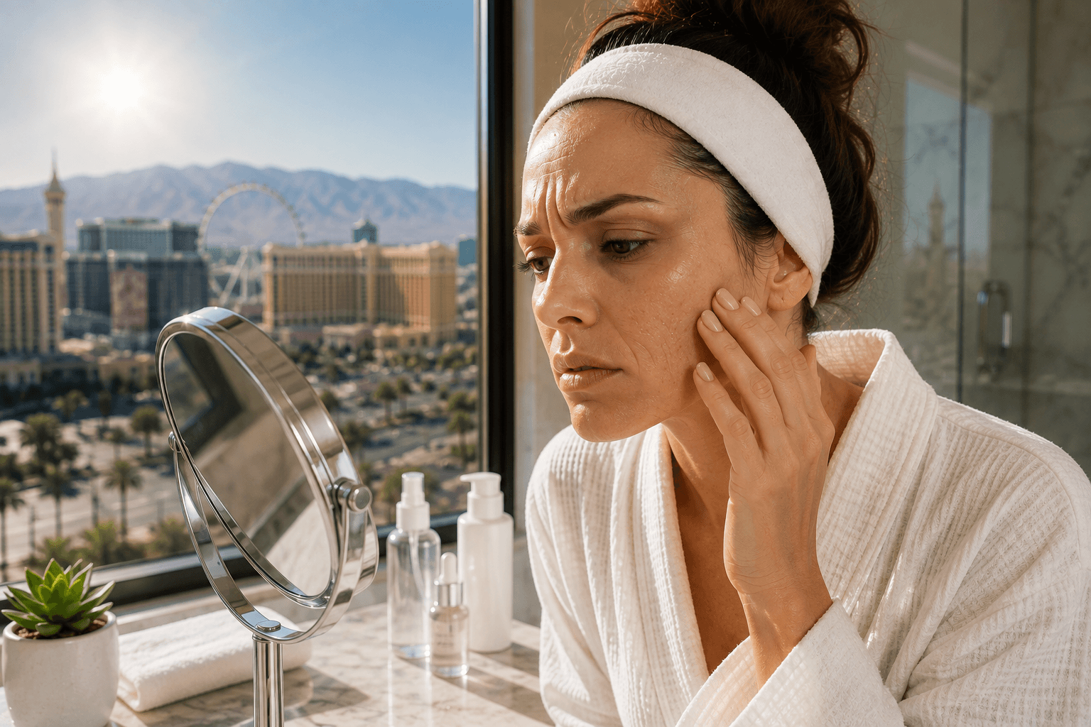 Advanced facial treatment being applied at a med spa in Las Vegas, Nevada