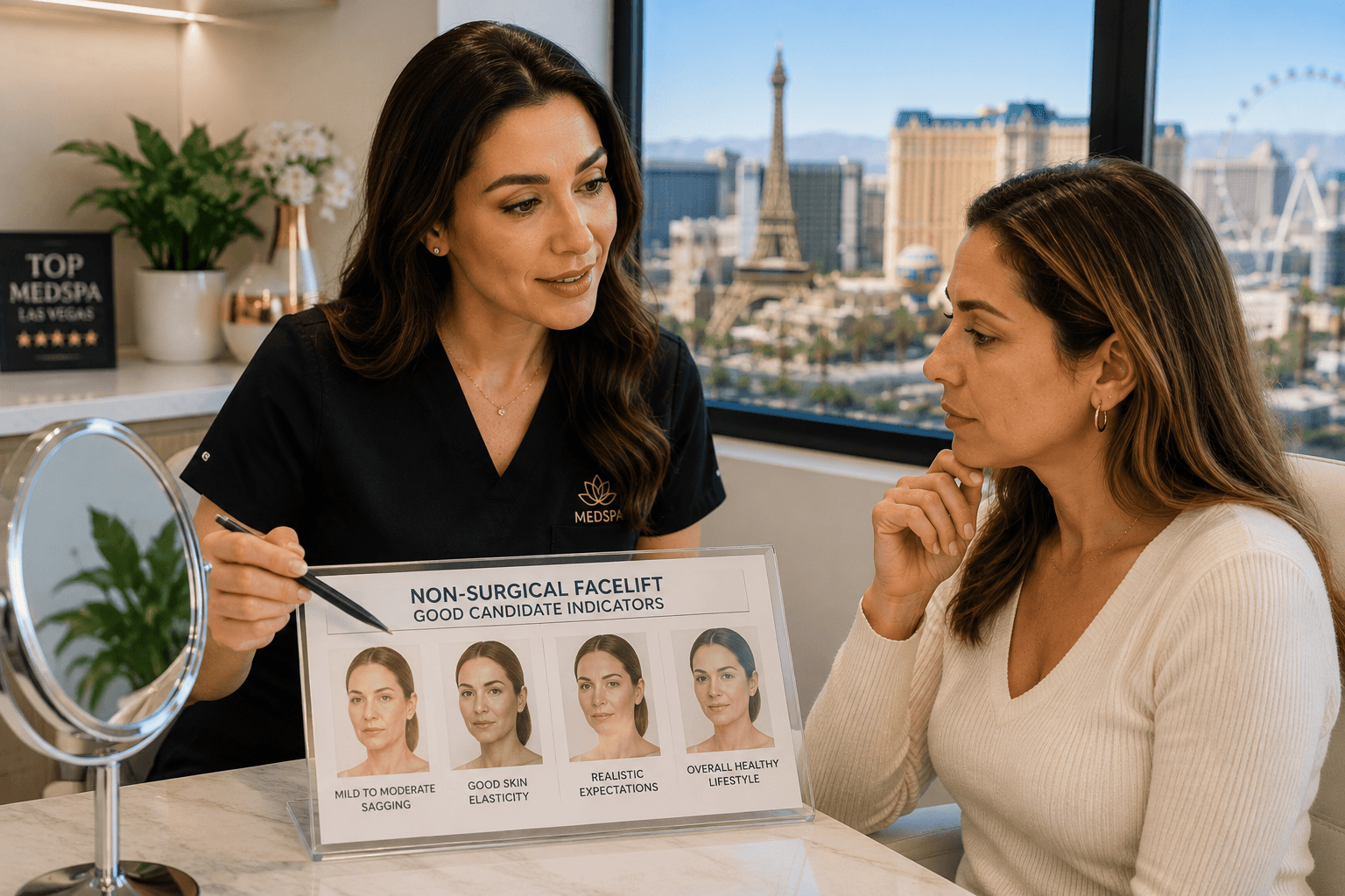 Non-surgical facelift treatment session at a med spa in Las Vegas, Nevada