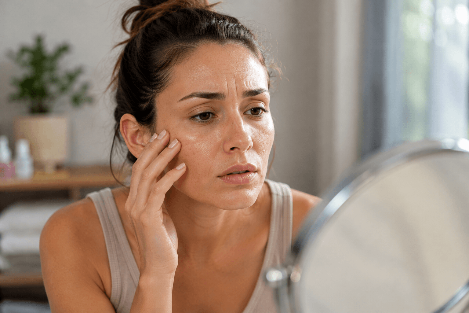 Woman receiving XERF RF skin tightening treatment at a med spa in Las Vegas, Nevada