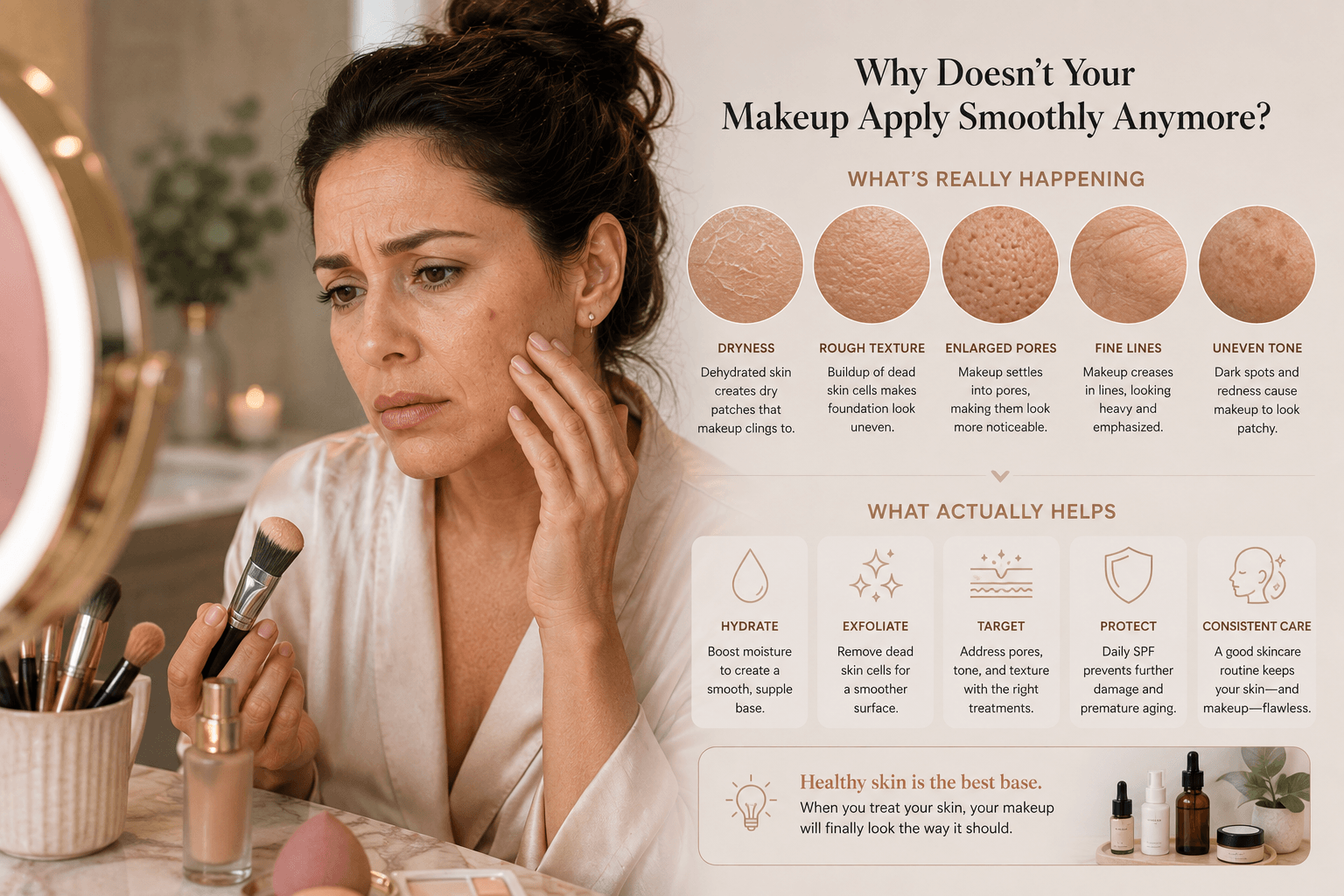 Woman receiving Potenza RF microneedling treatment for enlarged pores in Las Vegas Nevada