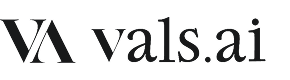 vals.ai logo with stylized 'VA' letters in dark gray.