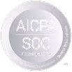 Seal or medallion featuring the letters AICPA SOC with text indicating a System and Organization Controls certification.