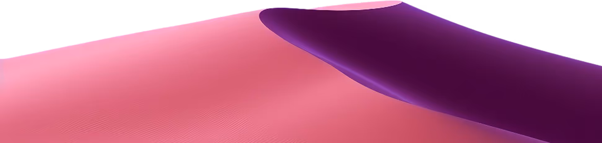 Abstract flowing shapes in pink and purple gradients on a black background.