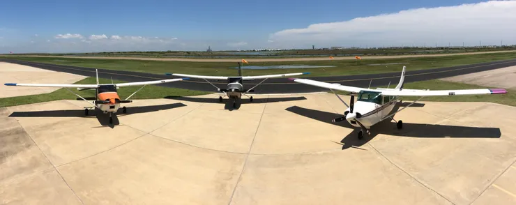 Skydive South Texas jump plane on the Mustang Island runway