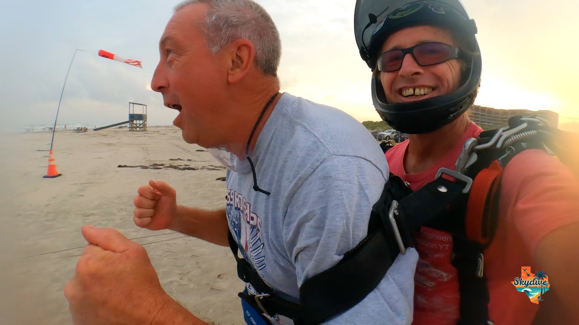 Canopy ride over the Gulf of Mexico near Mustang Island