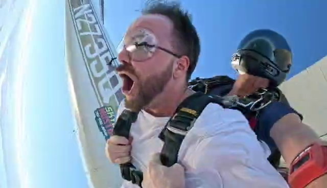 Freefall over the Texas Gulf Coast on a clear day