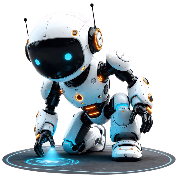 The robot crouched and looked for signs of a break-in