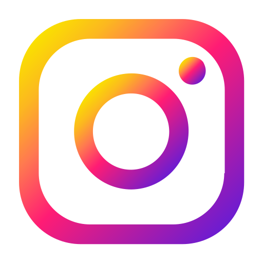 Instagram-Logo in einem Farbverlauf von Gelb über Pink zu Violett.