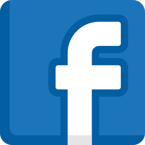 Facebook-Logo auf blauem Hintergrund.