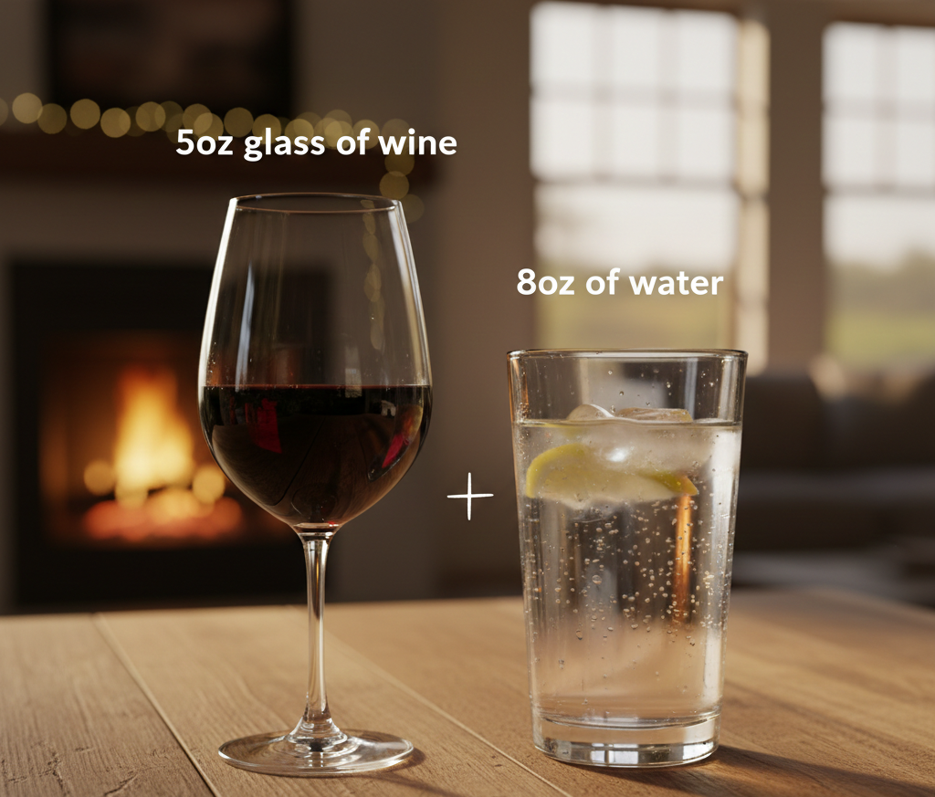 A 5oz of wine glass and a 8oz of water glass placed on a table