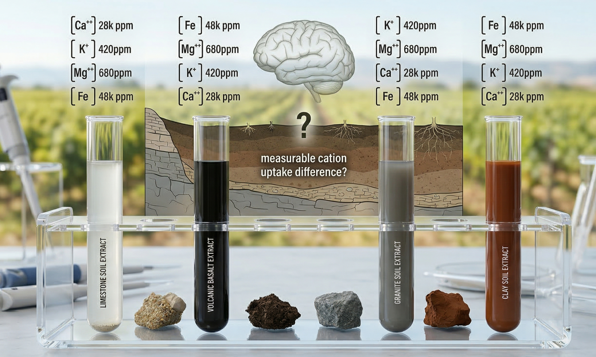 An infographic showing different soil extracts and minerals in them