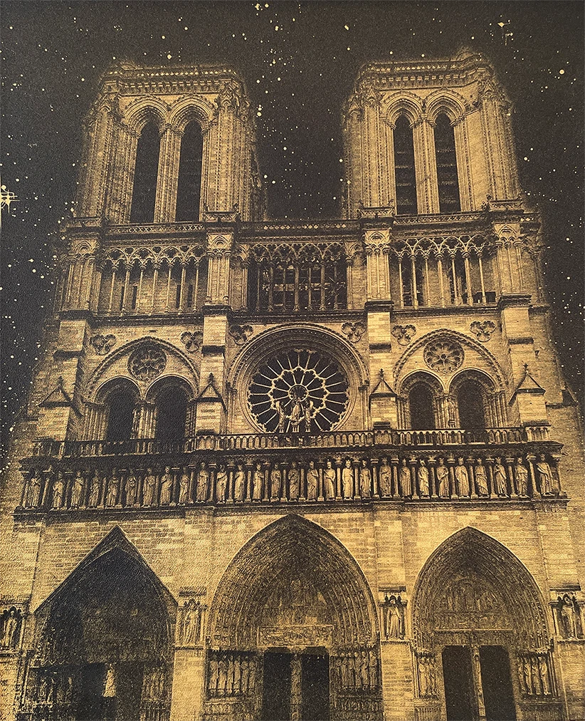 24K Gold on Calfskin, a tribute to the builders of cathedrals