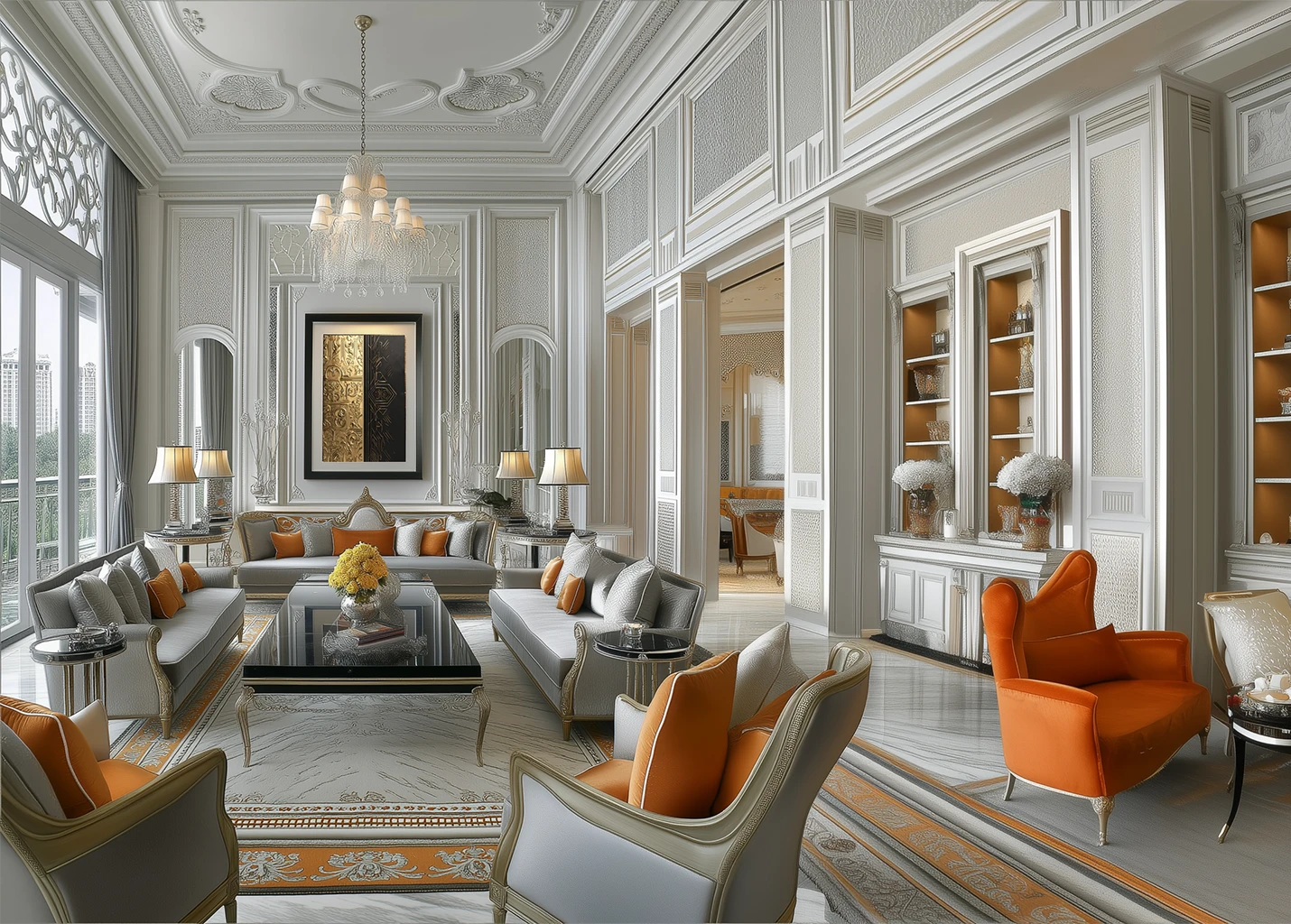 24K Gold Artwork in an Hotel Lounge