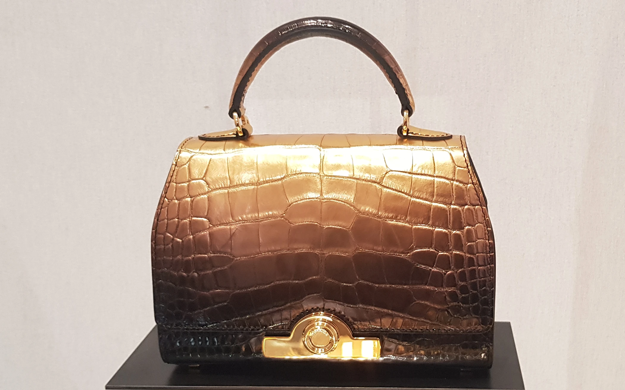 24K Gold Gradient on Bespoke Alligator Rejane Handbag