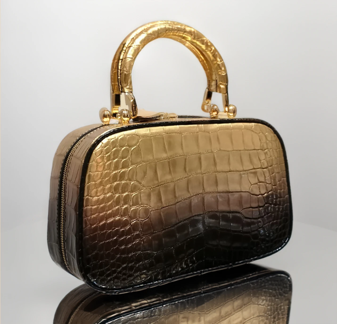 24K Gold Gradient on Alligator Leather