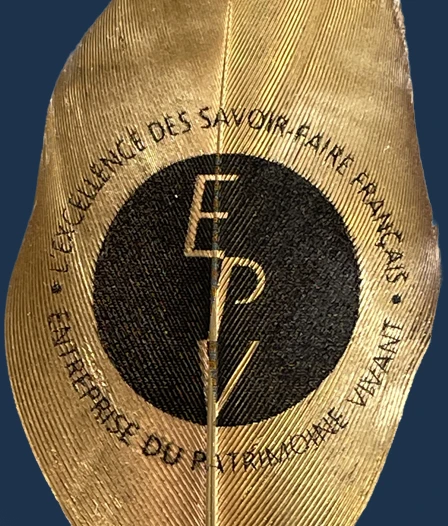 EPV logo Engraving on 24K Golden Feather by Daumet