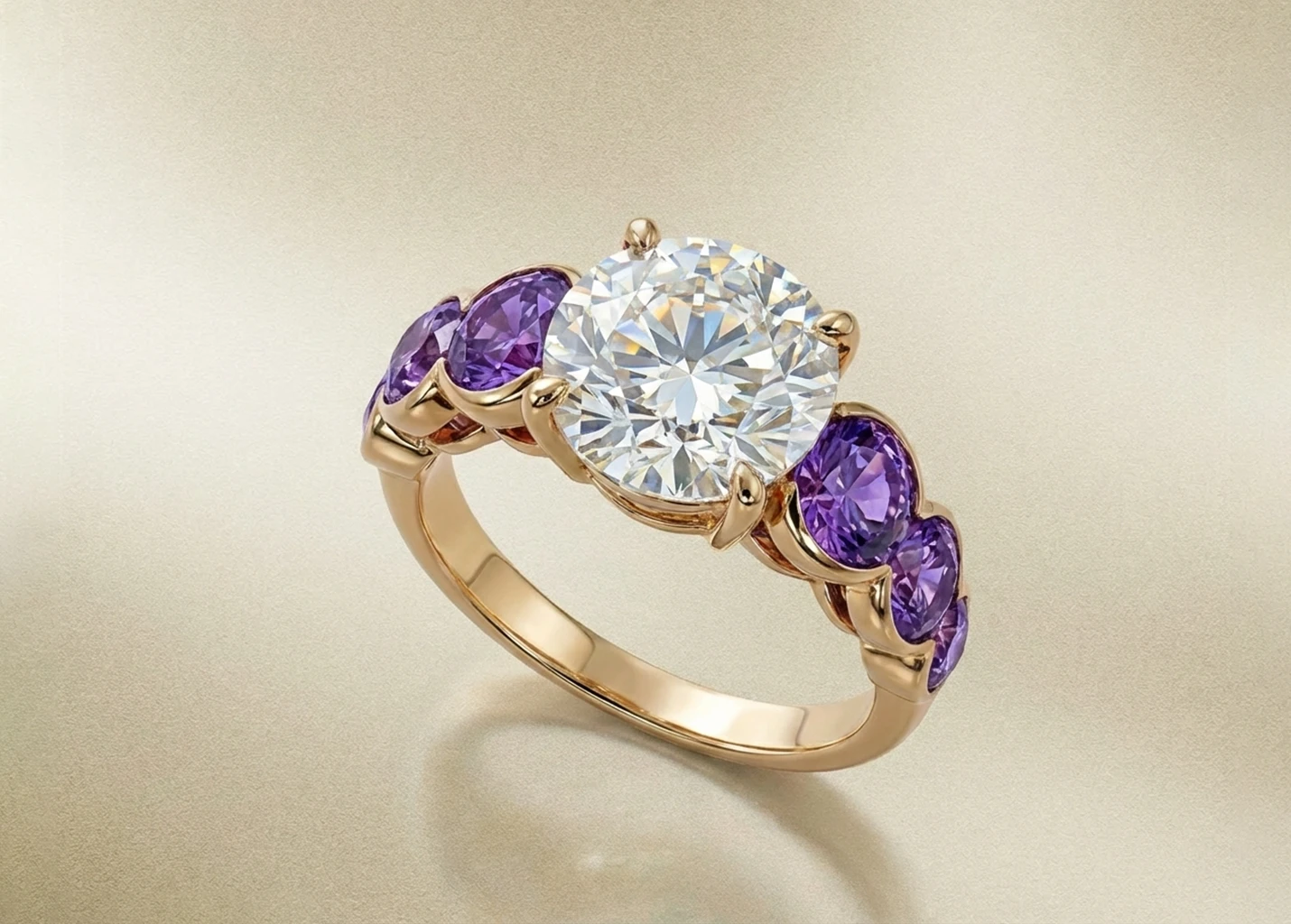 21K Champagne Gold coating on Ring by Sandrine Tessier