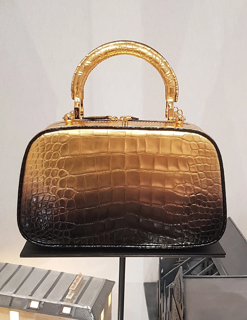 24K Gold Gradient for Alligator Handbag by Moynat