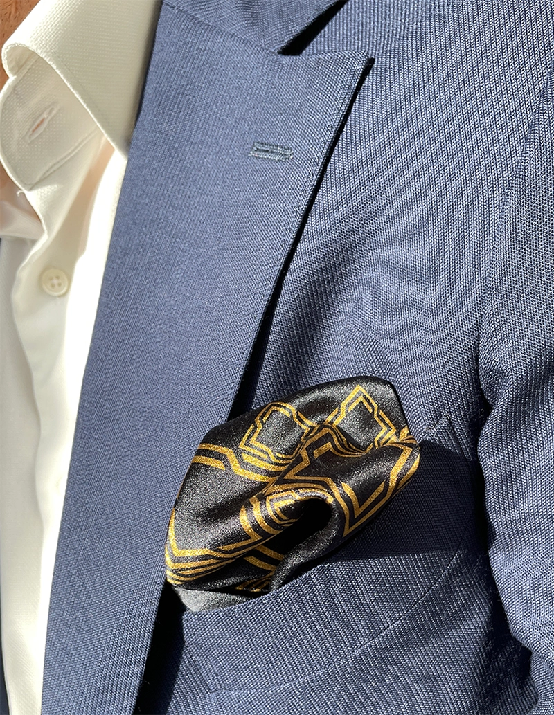 24K Gold Pattern on Silk Pouch