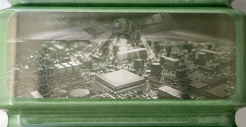 CHRONOS, 18K White engraving on ceramic, Daumet, 2026, Prototype