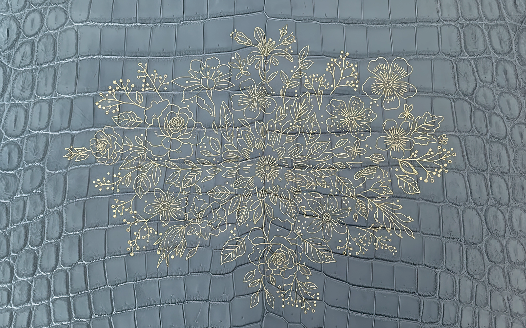 24K Gold Engraving on Alligator Leather