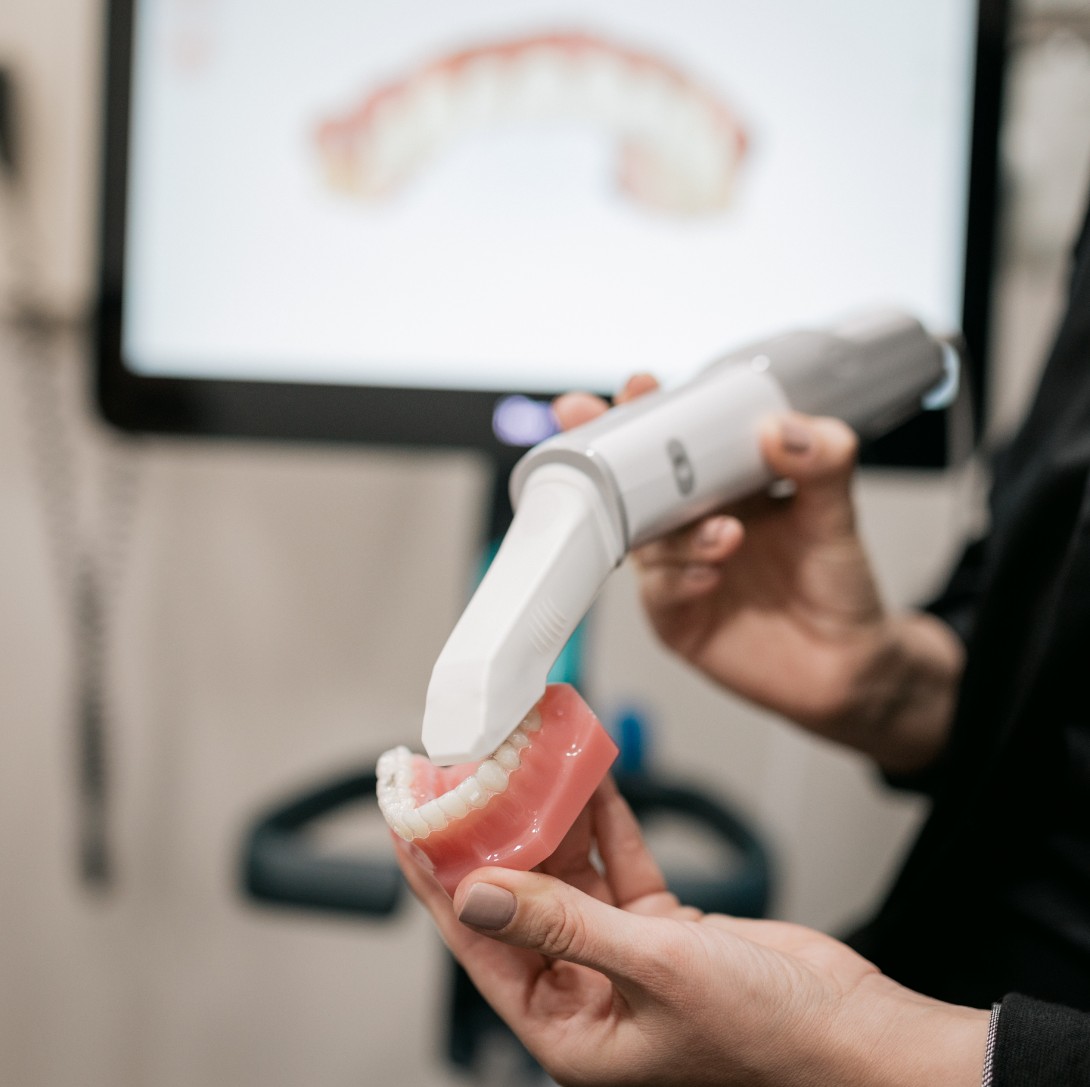 Hygienist using x-rays