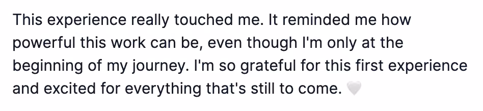 WhatsApp Testimonial Screenshot