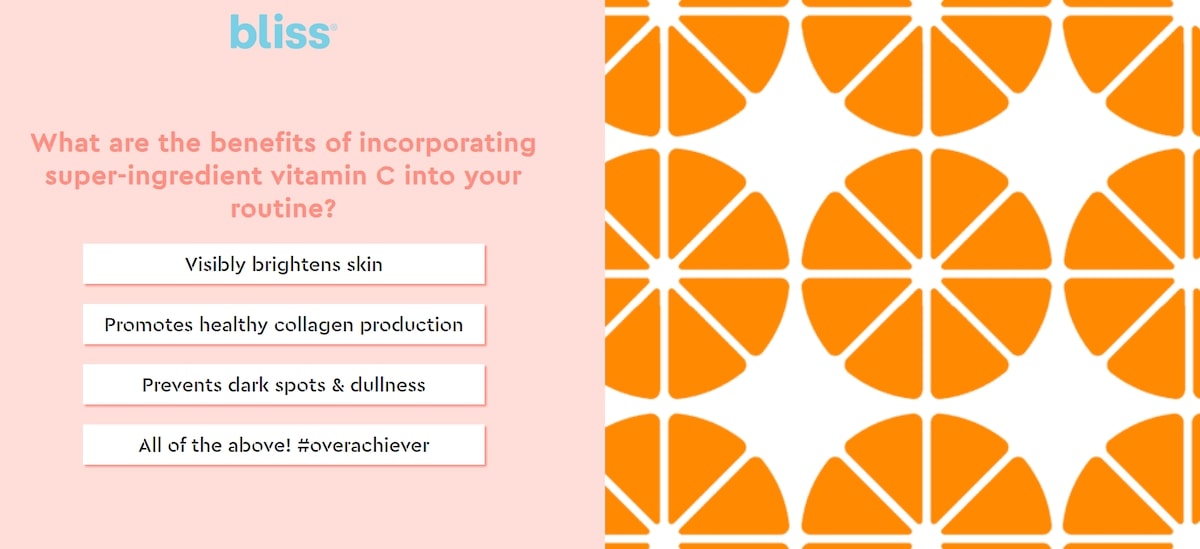 Bliss Cosmetics Interactive Quiz