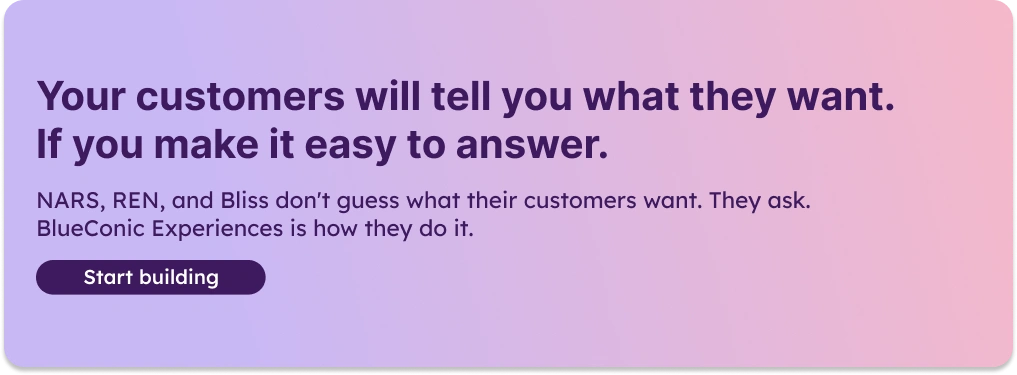 Skin care marketing strategy tool CTA for interactive experiences by BlueConic