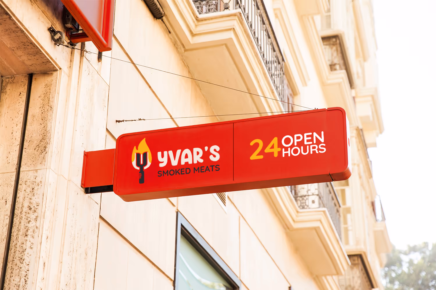 Yvar Logo Signage Mockup