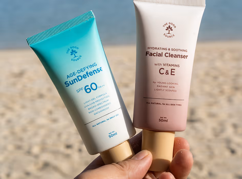 The Good Source Facial Cleanser and SunDefense Lotion