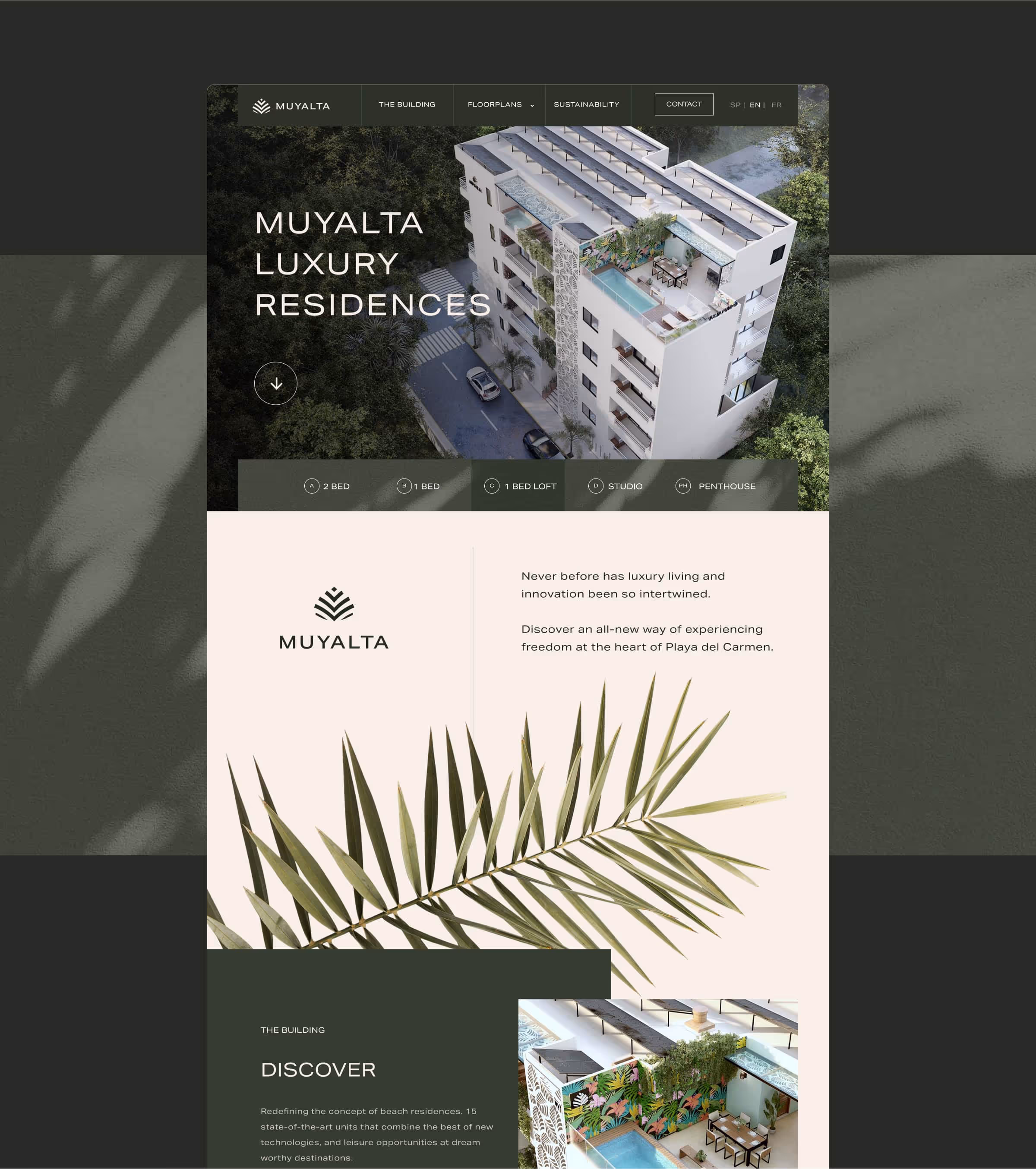 Muyalta Eco Condos webpage section explaining the offering