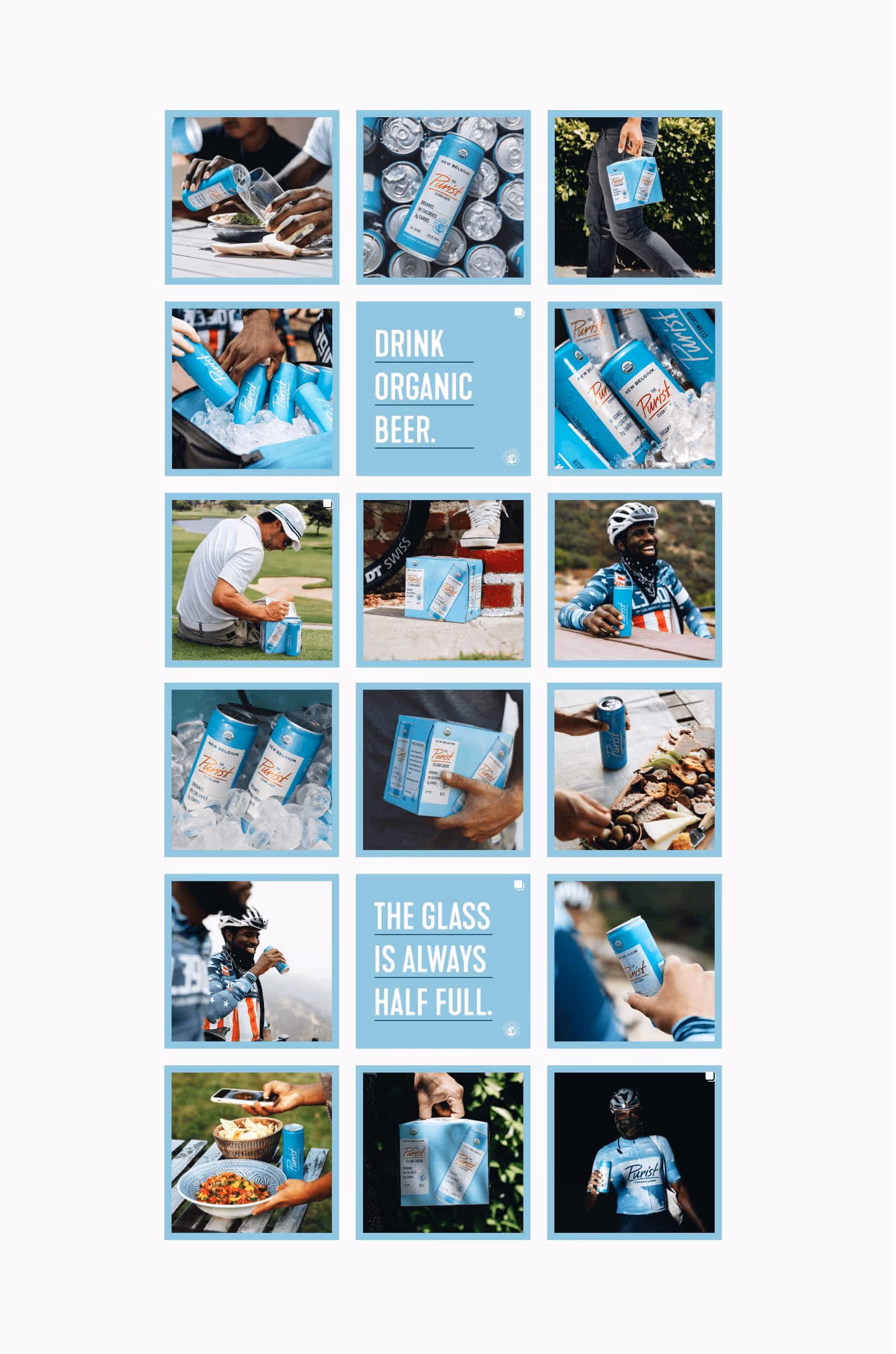 New Belgium Purist creative variations for marketing or packaging