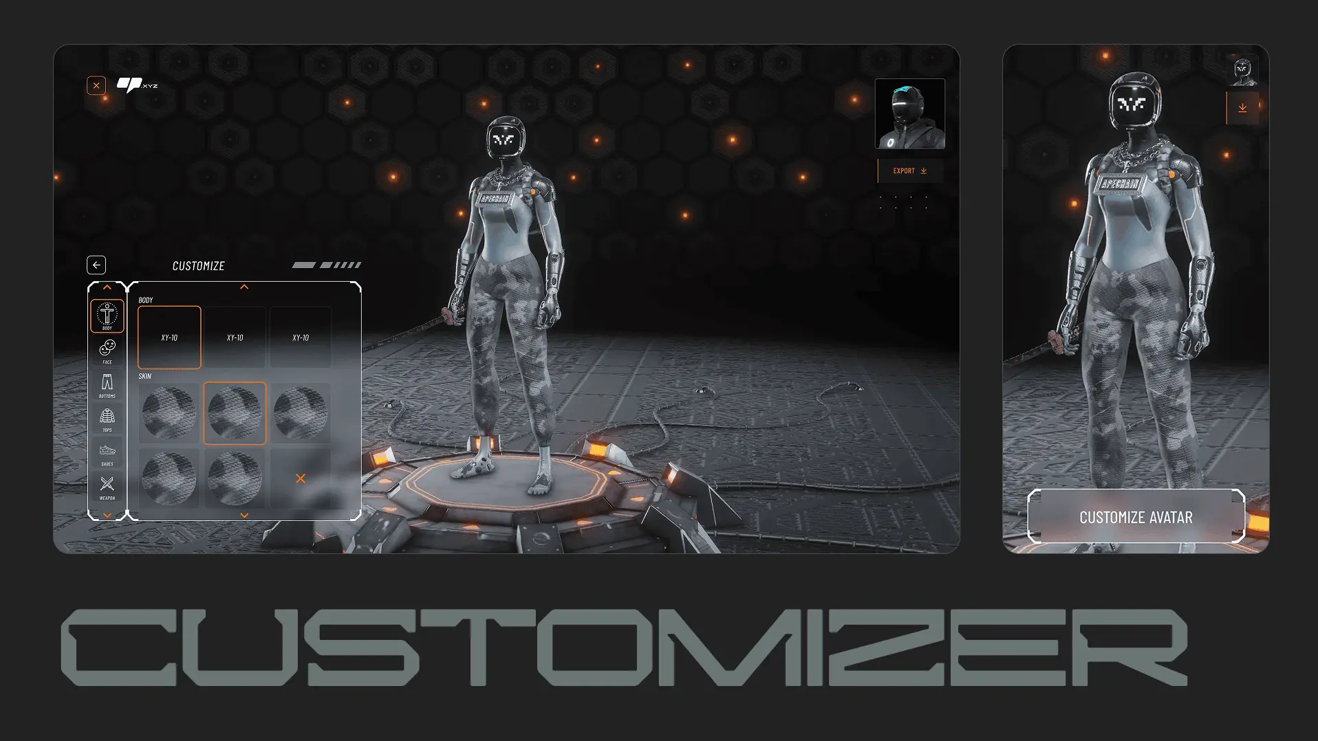 OpenPage avatar customizer UI