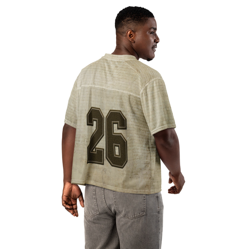 A breathable football jersey with silky top fabric and heavy mesh bottom. Moisture-wicking, 2-way stretch, and relaxed fit.

• 2 premium fabrics – silky stretch top, breathable mesh bottom
• Moisture-wicking and durable
• Relaxed fit for athletes and street style
• Blank product materials sourced from China