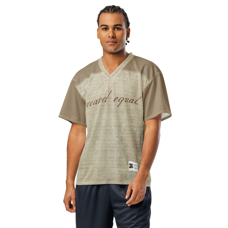 This breathable mesh jersey stays light, even in heat or crowds. The loose fit and side slits give plenty of room to move, making it a comfortable choice for everyday outfits, festivals, or layering in hot weather.

• 100% polyester
• Fabric weight: 7.23 oz./yd. (245 g/m²)
• Knit heavyweight tricot mesh fabric
• Loose fit
• Heavy ribbed collar
• Side slits
• Breathable and moisture-wicking
• The fabric of this product is OEKO-TEX Standard 100-certified
• Blank product materials sourced from China

Disclaimer: Size down if your body measurements fall between sizes.