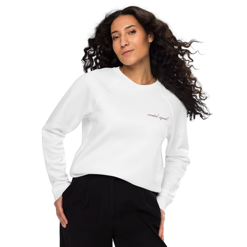 To do list: feel comfy and look stylish at the same time. Mark both tasks as done with the unisex organic raglan sweatshirt. Its brushed fleece lining will make you feel like you’re being hugged by a cloud of softness . . . and the 100% cotton exterior will ensure a smooth feel on the outside.

• 100% organic cotton exterior
• Charcoal Melange’s exterior is 60% organic cotton, 40% recycled polyester
• 80% organic cotton, 20% recycled polyester interior
• 97% organic cotton, 3% elastane ribs
• Fabric weight: 8.3 oz/yd² (280 g/m²)
• Fabric weight for Charcoal Melange: 10.3 oz/yd² (348 g/m²)
• Side-seamed
• Raglan sleeves
• Neck tape
• Brushed fleece lining
• 2 × 2 ribbed cuffs, collar, and hem
• Blank product sourced from Pakistan

Disclaimer: US customers should order a size up as the EU sizes for this supplier correspond to a smaller size in the US market.