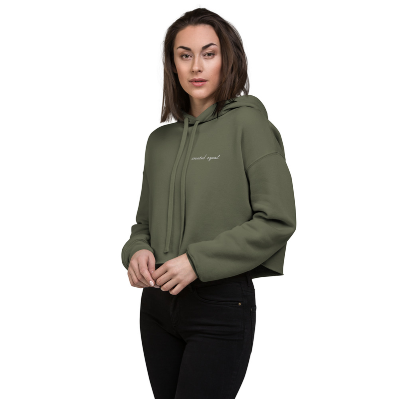 Let fashion take over your wardrobe with this great statement piece. The trendy raw hem and matching drawstrings means that this hoodie is bound to become a true favorite.

• 52% airlume combed and ring-spun cotton, 48% poly fleece
• Fabric weight: 6.5 oz/yd² (220.39 g/m²)
• Dyed-to-match drawstrings
• Dropped shoulder cut
• Cropped body with a raw hem
• Blank product sourced from Mexico, Nicaragua or the United States